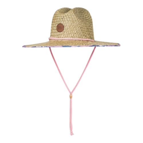 Roxy Girls' Pina to My Colada Woven Straw Hat | Wide Brim | Adjustable | Sun Protection | Beach | Vacation | Natural - color: Wild Wind Sunny Floral