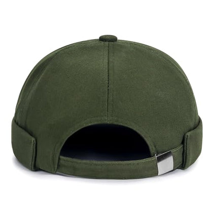 DIYDECAL Brimless Docker Cap,Skullcap Beanie, Retro Sailor Hat for Mens Womens - color: Dark Green