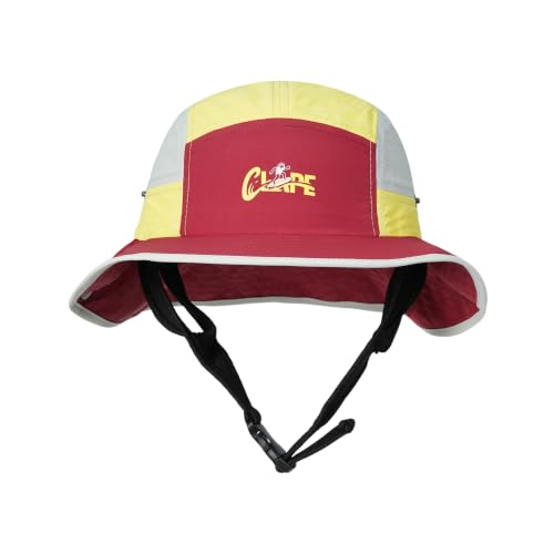 CLAPE Surf Bucket Hat with Chin Strap, Waterproof UPF 50+ Surfing Hat Packable Brimmed Boonie Hat for Women Men - color: Sh2507a-red