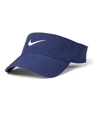 Nike Unisex Adult Dri-FIT Ace Visor Hat | Mens and Womens - color: Midnight Navy/Anthracite/White, size: Large-X-Large