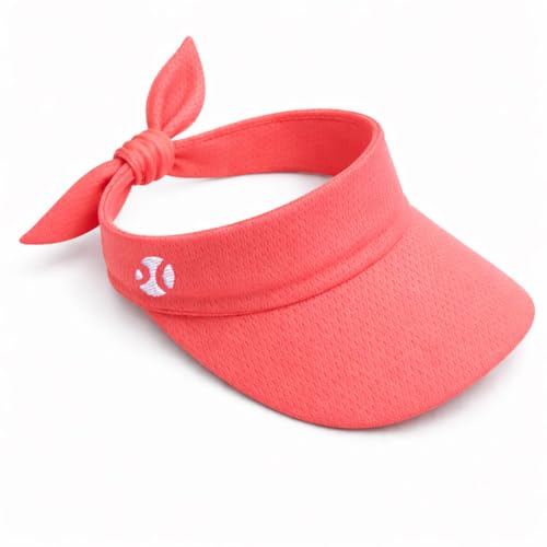 Women’s Adjustable Sports Visor – UV Protection, Lightweight for Golf, Tennis & Running, One Size, Standard - color: Coral, size: One Size