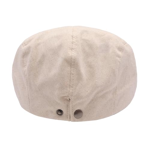 ZLYC 남성용 여름 플랫 캡 Scally Ivy Gatsby Newsboy Beret Driver Cabbie 사냥 모자 - color: 단색 페일 베이지