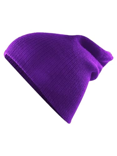 Century Star Kids Slouchy Beanie Halloween Costume Hat Winter Knit Cuff Toddler Boys Girls - color: Purple