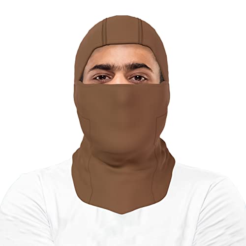 BaHoki Essentials Balaclava Ski Mask - Breathable Thermal Face Cover for Cold Weather - Wind-Resistant Head Gear - style: Brown