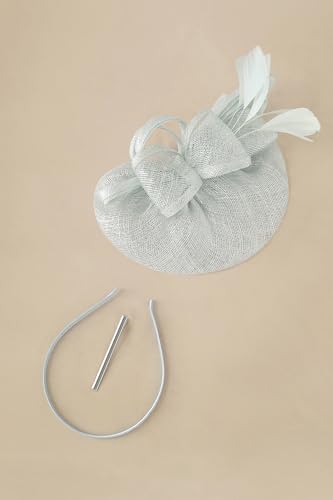 BABEYOND Fascinators Hats for Women Tea Party Glitter Pillbox Hat Derby Hat - color: Light Blue
