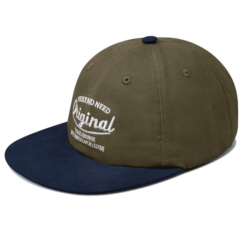 Clakllie Flat Bill Baseball Cap Snapback Trucker Hat Steet Casual Hip Hop Cap Breathable Runner Cap Vintage Low Profile Hat - color: Cdus-dskb1-brown
