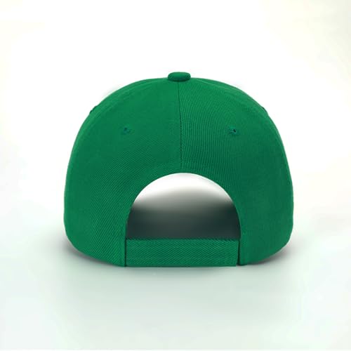 ZH Plain Adjustable Baseball Cap - Lot of 12 Unisex Blank Design Caps - color: Grass Green