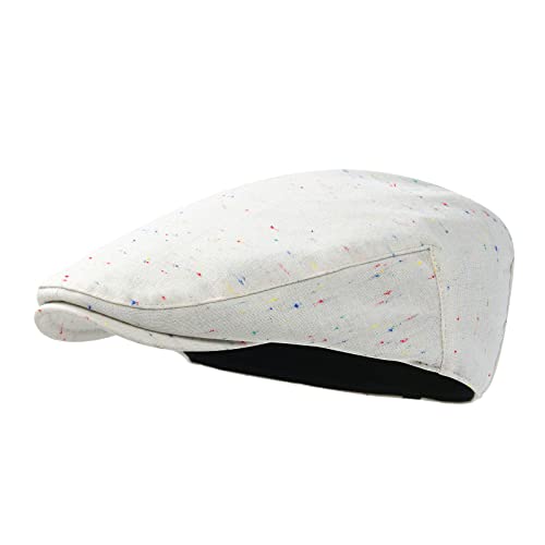 STARANCE Men Thin Cotton Gatsby Newsboy Cap - color: Flecked Beige, size: 7 3/4