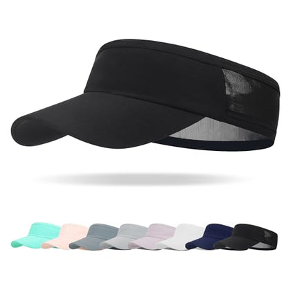 HH HOFNEN Sports Sun Visor Unisex Cooling Cap Lightweight Stretchy Packable - color: #1 Black