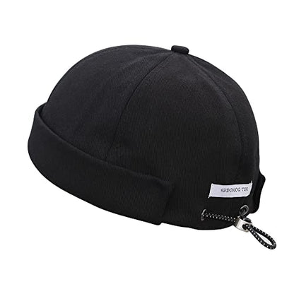 jerague Beanie Hat for Men Women Brimless Cuffed Hat Skullcap Watch Cap Adjustable - color: F-black/Gray