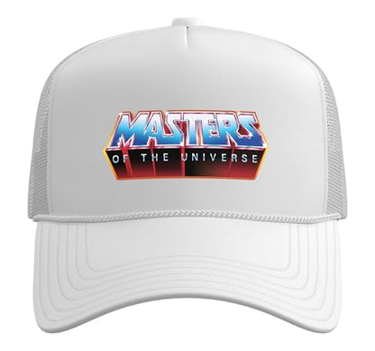 Masters of The Universe Logo Trucker Hat with Adjustable Mesh Back - color: White
