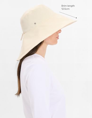 Solbari Women's Ultra Wide Brim Hat UPF 50+ - color: Vanilla / Beige, size: Large-X-Large