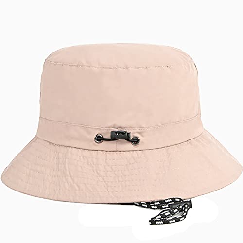 Waterproof Bucket Hat for Women and Men - UV Protection Beach Sun Hat Fishing Safari Boonie Hat Rain Hat Adjustable Packable - color: Beige - Waterproof