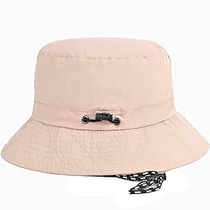 Waterproof Bucket Hat for Women and Men - UV Protection Beach Sun Hat Fishing Safari Boonie Hat Rain Hat Adjustable Packable - color: Beige - Waterproof