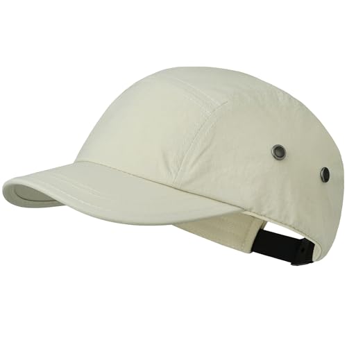 Clakllie Quick Dry Short Brim Cap for Men Lightweight 6 Panel Baseball Cap Golf Dad Hats Women's Running Trucker Hat - color: Bssd2547-beige