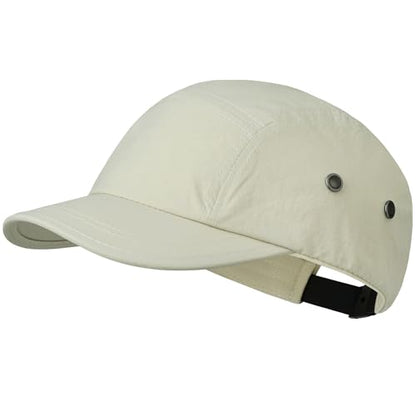 Clakllie Quick Dry Short Brim Cap for Men Lightweight 6 Panel Baseball Cap Golf Dad Hats Women's Running Trucker Hat - color: Bssd2547-beige