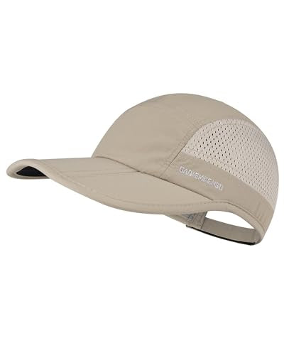 GADIEMKENSD Mens Folding Outdoor Hat Long Brim UPF 50+ Sun Protection - color: Folding Khaki