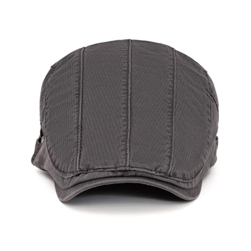 Cotton Newsboy Cap,Breathable Ivy Gatsby Cabbie Beret Hat for Men's Women Driving Hunting Golf - color: Grey