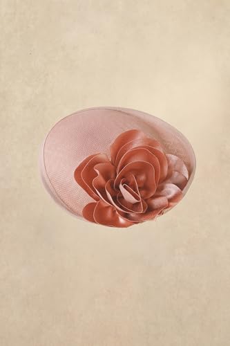 Coucoland Sinamay Flower Fascinators Hats for Women Pillbox Derby Headpiece - color: Nude Pink