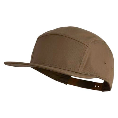 5 Panel Superior Cotton Twill Flat Bill Camper Cap - color: Coyote Brown