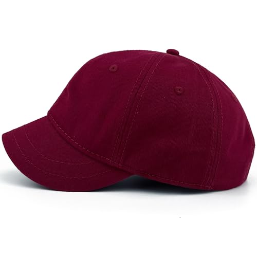 Loneshark Short Brim Baseball Cap for Running Small Bill Umpire Hat - color: Claret