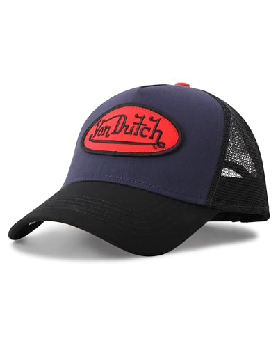 Von Dutch Unisex Trucker Hat, Colorblock, Mesh Back, Curved Bill, Snapback - color: Obsidian/Black