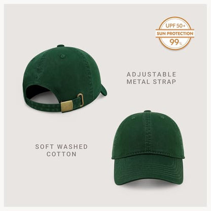 CHOK.LIDS Everyday Premium Cotton Dad Hat Adjustable Baseball Cap Unisex - color: Hunter Green