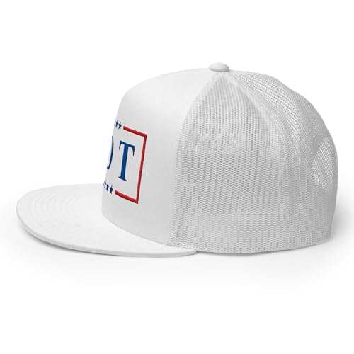 NX FDT Embroidered Flat Bill Trucker Hat High Crown Adjustable FDT Hat - color: White