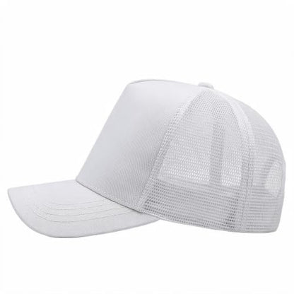 Oversize XXL Mesh Trucker Hat Big Head Hats for Men High Crown Baseball Cap Breathable Dad Hat Adjustable 23.6"-25.6" - color: White