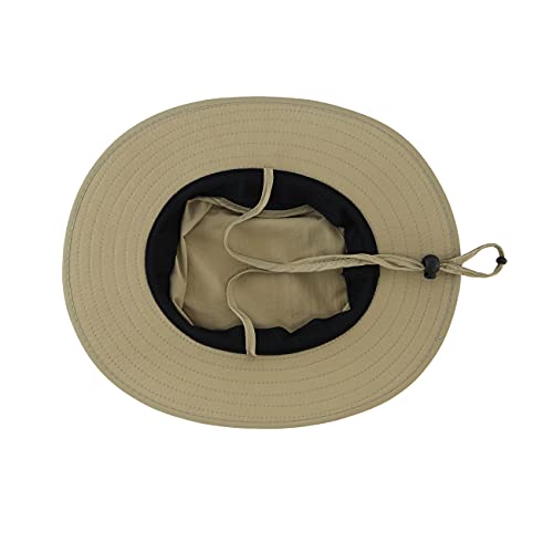 Kids Sun Protection Hat Quick Dry Adjustable Wide Brim Bucket Hat for Boys Girls Summer Fishing Hiking - color: Khaki