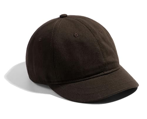 Adjustable Mens and Womens Sun Hat Short Brim Baseball Cap - color: Brown