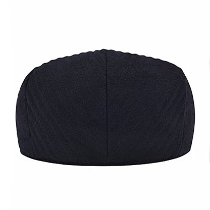 STARANCE Men Wool Blend Newsboy Cap Flat Hat - color: Black, size: 7 1/4