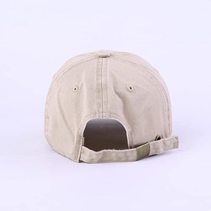 LANGZHEN Unisex Baseball Cap 100% Cotton Fits Men Women Washed Denim Adjustable Dad Hat - color: Khaki