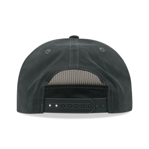 5 Panel High Profile Relaxed Cotton Blend Rope Hat - color: Charcoal