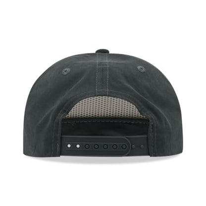 5 Panel High Profile Relaxed Cotton Blend Rope Hat - color: Charcoal