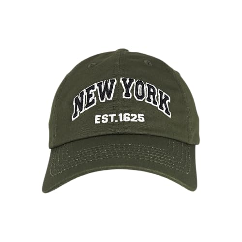 E BY ELIDAN NY Dad Hat, New York EST.1625 Cotton Baseball Cap Women & Men - color: Olive
