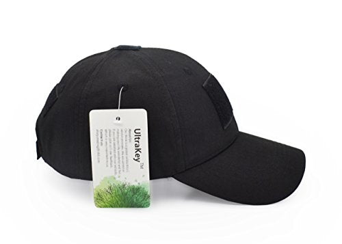 UltraKey Military Tactical Operator Cap, Outdoor Army Hat Hunting Camouflage Baseball Cap - color: Black