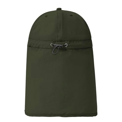 American Trends Mens Sun Hat with Neck Flap, UV Protection Outdoor Flap Hat, Packable Soft Fishing Hiking Gardening Hat - color: Green