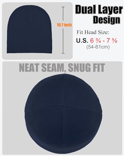 ROYBENS Thin 100% Cotton Beanie for Men Women Lightweight Slouchy Chemo Hat - color: 1pcs-navy Blue