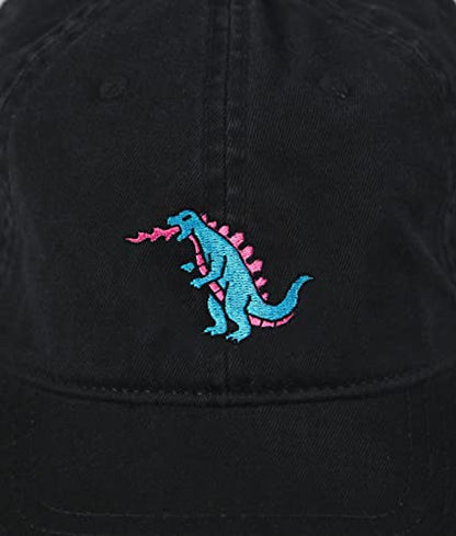 Riot Society Mens Embroidered Adjustable Dad Hat - color: Kaiju Embroidered (Black)