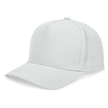 5 Panel Baseball Cap Quick Dry Mesh Snapback Hat for Women Men - color: Lightgrey