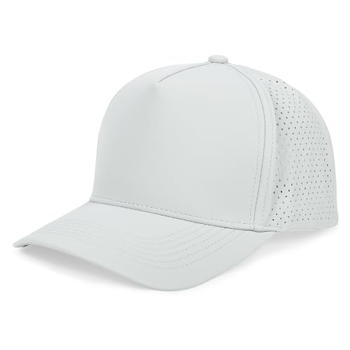 5 Panel Baseball Cap Quick Dry Mesh Snapback Hat for Women Men - color: Lightgrey