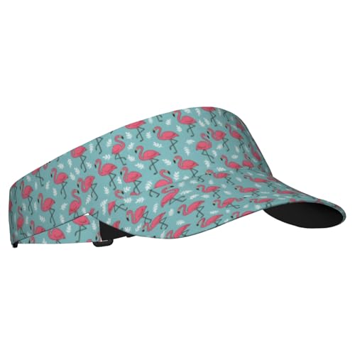 Adjustable Lightweight Open Top Sports Sun Visor Hat Cap for Golf Tennis - color: Summer Flamingo