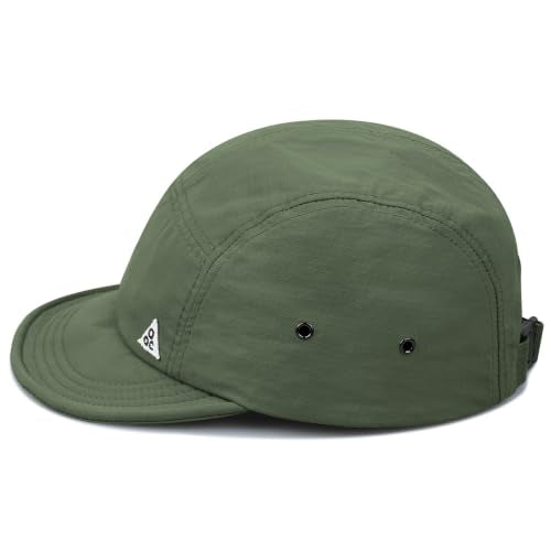 Clakllie Quick Dry Short Brim Hats for Men 5 Panel Running Hat Waterproof Baseball Cap Outdoor Hiking Hat Flat Bill Cadet Cap - color: Cdus-ddy1-green