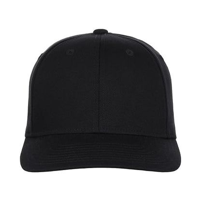 Lids Blank All Star Classic Structured Stretch Fitted Baseball Cap – Curved Bill Hat for Men and Women - color: Black, size: Large-X-Large