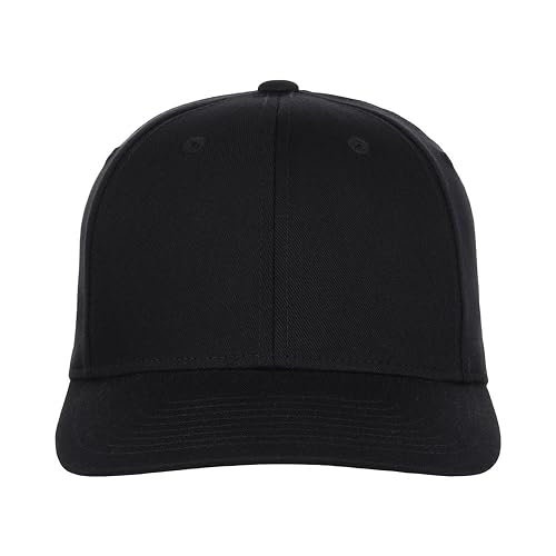 Lids Blank All Star Classic Structured Stretch Fitted Baseball Cap – Curved Bill Hat for Men and Women - color: Black, size: Small-Medium