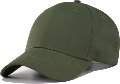 XL XXL 3XL Oversize Baseball Hat for Big Head Men – Adjustable Cotton Golf Ball Cap Fits Larger Sizes 7 3/8-8 1/8 - color: Armygreen