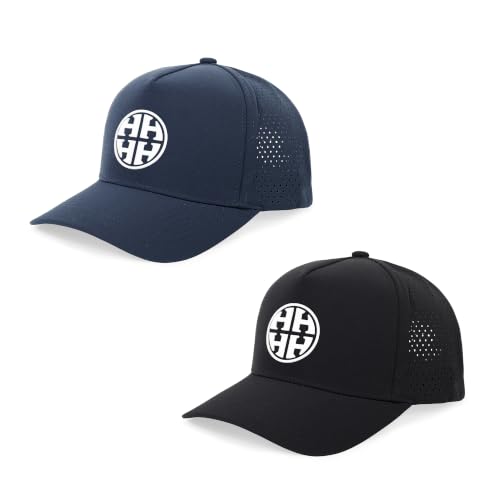 HH HOFNEN Quick Dry Baseball Cap Mesh Snapback Hat Golf Ball Cap Men Women - color: 2-black+navy