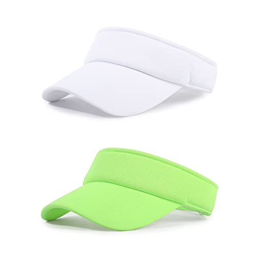 Sun Visor Hat Adjustable Outdoor Sports Cap for Men Women Adults - color: #2 White-green