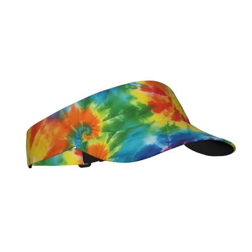 Adjustable Sun Visor Hats, Lightweight Open-Top Sports Visors - color: Tie Dye